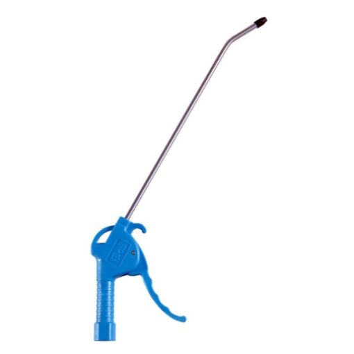 Product shot of PCL's basic plastic blowgun with extended 9" nozzle. The handle is Turquoise.