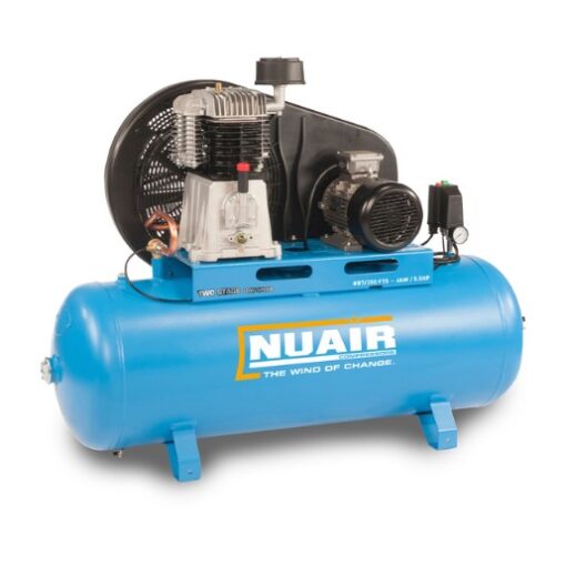 Product shot with a white background of the Turquoise Nuair 5.5HP Two Stage Static Air Compressor