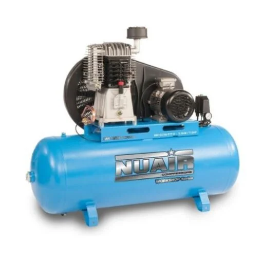 Nuair 270 Litre Workshop Belt Drive Compressor, blue tank, 10Hp, 400V